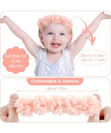 Lusofie 2Pcs Chiffon Flower Baby Headbands Set for Newborns & Toddlers - Adorable Hair Accessories - Buy Online on GoSupps.com