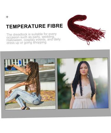 Healeved Dirty Little Braids Dreadlock Extensions Braided Long Dreadlocks Fashionable Hair Wig Hair Extensions Dreadlock Crochet Hair Clip on Ponytails for Women High Temperature Wire 90X8CM Claret - Buy Online on GoSupps.com