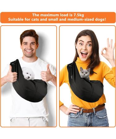 Coolzon Double-sided Hands-free Dog Sling Carrier for Small & Medium Dogs - Adjustable Shoulder Strap - Ideal for Walking, Travel, and Outdoor Activities - Black - Buy Online on GoSupps.com