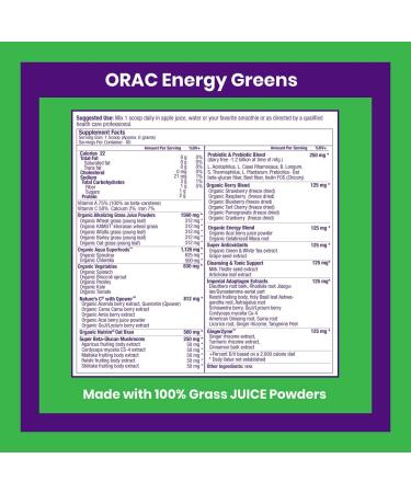 Paradise Herbs ORAC-Energy Greens 12.8 oz - Superfood Powder for Antioxidant Support - Buy Online on GoSupps.com