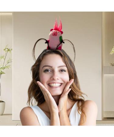 Aizuoni Capybara Hair Bands Capybara Animal Funny Headband | Cute Animal Hair Hoop Non Slip Solid Head Band Plush Doll Headband for Face Washing Pink - Buy Online on GoSupps.com