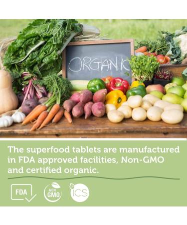 Organic Superfood Greens Fruits Veggies Complex - 120 Count Pack - Antioxidant-Rich Dietary Supplement with 14 Greens, 14 Fruits & Vegetables, Alfalfa - Non-GMO, Organic Ingredients - Buy Online on GoSupps.com