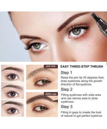 EIMINB Microblading Pen Eyebrow Pen Waterproof Eyebrow Pen with Fork Tips Effortlessly Create Natural Looking Eyebrows - Buy Online on GoSupps.com