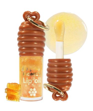 Vienflona Honey Lip Oil No-Sticky Gloss Lip Balm Lip Care Moisturizing Hydrating And Nourishing Lips for Moisturized Shiny Lips(02#)