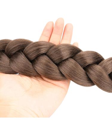 Gledola Long Braided Ponytail Extension 30 Inch Pre stretched Braiding Hair Extensions DIY Braid Ponytail Synthetic Hair Piece (Dark Brown 30 inches) 30 inches Dark Brown - Buy Online on GoSupps.com