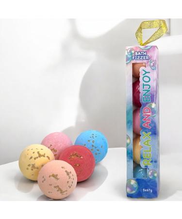 MIJOMA Luxury Bath Bombs 67g Set of 5 Bath Bombs - Lemon Mint Ocean Jasmine Sandalwood Grapefruit & Cranberry - Vegan Bath Fizzer - Buy Online on GoSupps.com