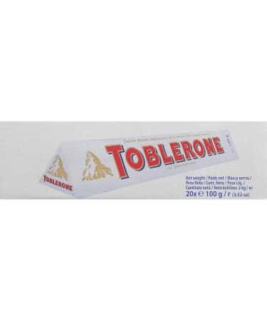 Toblerone Swiss White Chocolate Bars with Honey Almond Nougat - 20 Packs for Easter - Buy Online on GoSupps.com