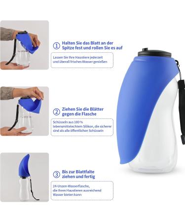 Large 24 oz Dog Water Bottle - Portable Travel Bowl for All Breeds Safe Spout - Ideal Hydration Solution - Buy Online on GoSupps.com
