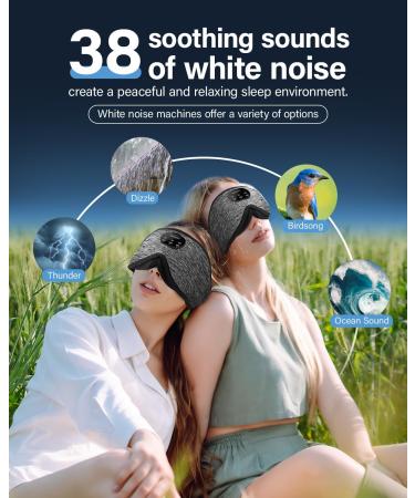 Bluetooth Sleep Headphones & White Noise Sleep Mask | 3D Eye Mask with 38 Soothing Sounds | 16hrs Playtime | Light Blocking | Auto-Off Timer | Best Sleep Accessory - Buy Online on GoSupps.com