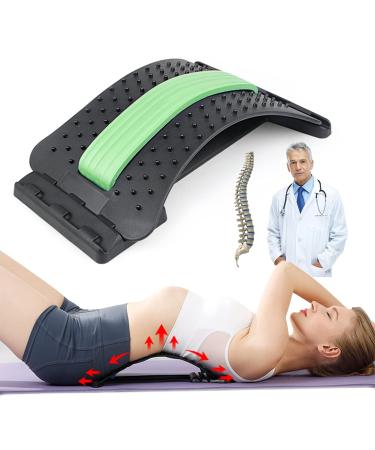 Back extensor Back extension back extender Back Stretcher Back Trainer Back Massage Used to relieve the back pain 3 gear adjustable 88 sublime design green & black back stretcher