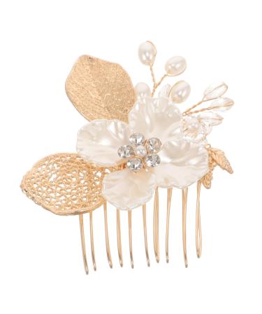 Beatifufu Gold Leaf Side Comb Bridal Hair Accessory Hair Accessories for Hair Comb for Womens Headpiece Bride Headpieces for Wedding Hair Comb Clip Wedding Bride Headpiece