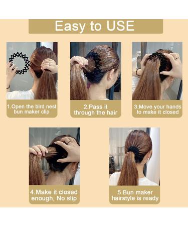 4 Pcs Bird Nest Hair Clip Set for Women and Girls - Expandable Bun Holder and Hairpin Accessories - Buy Online on GoSupps.com