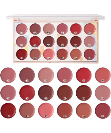 Matte red lipstick makeup lip gloss palette waterproof lipstick palette with 18 colors moisturizing lip cream palette lip gloss for beginners - Buy Online on GoSupps.com