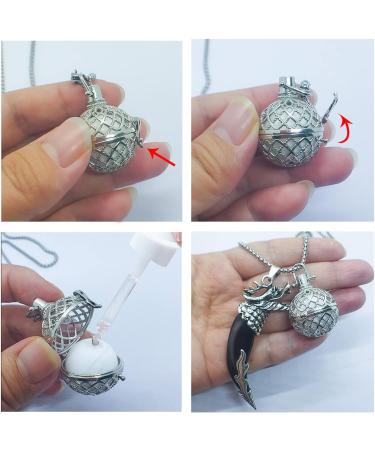 Buy Hollow Ball Pendant Car Essential Oil Diffuser Aromatherapy Jewelry & Air Freshener for Men & Women Silver Mirror Hanging Accessory - Buy Online on GoSupps.com