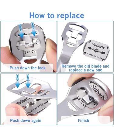 100 Pieces Callus Shaver Replacement Blades Stainless Steel Corn Plane Blades for Removing Callus - Buy Online on GoSupps.com