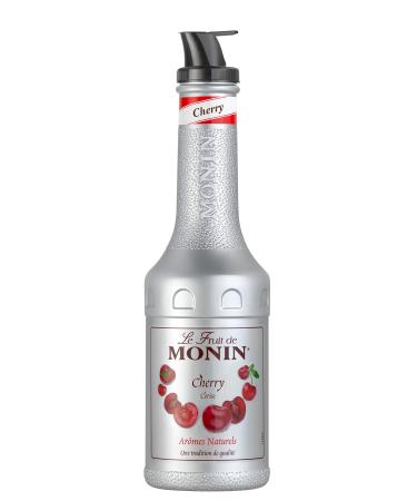 MONIN Cherry Fruit Mix Puree 1 Litre for Cocktails Smoothies and Mocktails. Vegan-Friendly Allergen-Free 100% Natural Flavours and Colourings. 2-in-1 Cherry Puree and Sugar Syrup Hybrid