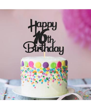Sotpot Black Glitter 16 Cake Topper 16th Birthday Cake Decorations for Birthday Party Anniversary Party Supplies 16th Cake Topper - Buy Online on GoSupps.com