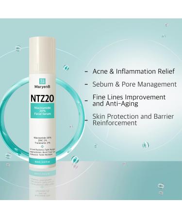 Niacinamide 20% + Zinc + Tranexamic Acid Serum - Anti-Aging Acne Relief & Pore Control | 2 Fl Oz - Shop Internationally - Buy Online on GoSupps.com