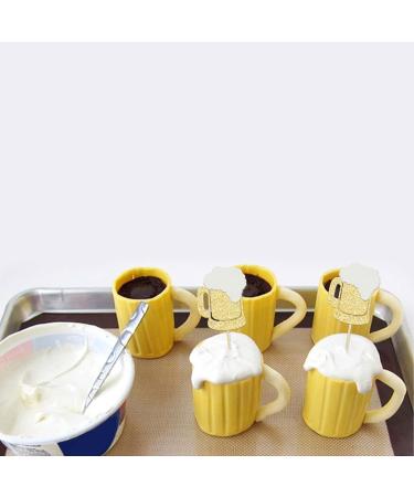 Gyufise 24Pcs Cheers Beer Mug Cupcake Toppers Gold Glitter Beers Cake Topper Decorations Cheers Beer Festival Celebrating Birthday Party Supplies B 24pcs - Buy Online on GoSupps.com