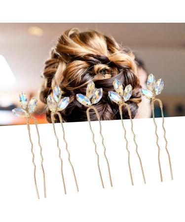 Rhinestone Hair Clips Widely Used Flower Style Rhinestone Hair Piece 5 Pieces for Wedding - Buy Online on GoSupps.com