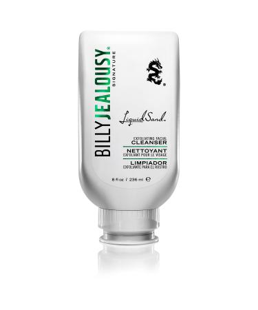 Billy Jealousy LiquidSand Exfoliating Face Cleanser for All Skin Types, Mens Face Wash for Daily Exfoliation of Dead Skin Cells & Grime, Cleans, Softens & Nourishes 8 Fl Oz (Pack of 1)