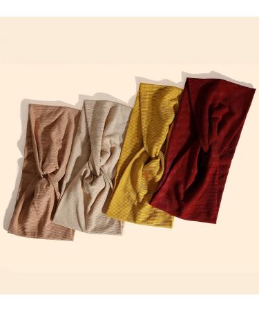 Huachi Women's Fashion Knotted Headbands - Non Slip Boho Hair Bands | Wide Turban Style | Cute Solid Colors - Soft & Stretchy Hair Accessories - Buy Online on GoSupps.com