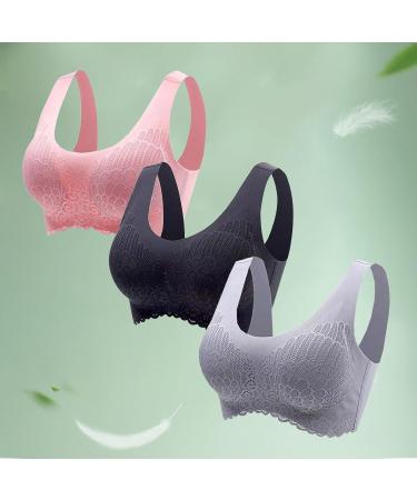 Shop Plus Size Wire Free Bras for Women - 3 Pack Sports Underwear | Super Push Black Vest - Buy Online on GoSupps.com