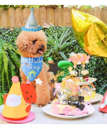 Dog Birthday Bandana Hat Kit Triangle Cotton Dog Scarf with Cute Birthday Boy/Girl Decorations Puppy Birthday Party Hat Set Dog Birthday Cake Outfit Gift/Pet Party Supplies Accessories (pink) - Buy Online on GoSupps.com