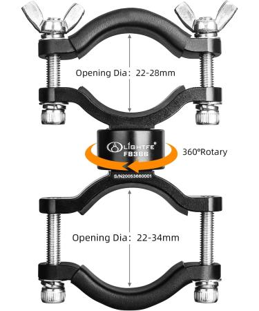LIGHTFE Bicycle Light Mount Bracket | Aluminum Alloy | Adjustable Fork Special | 360 Rotation | FB366 - Buy Online on GoSupps.com