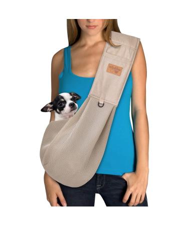 VRBabies dog carrier bag dog bag for small dogs pet with adjustable wide straps (breathable mesh Khaki) Breathable mesh Khaki - Buy Online on GoSupps.com