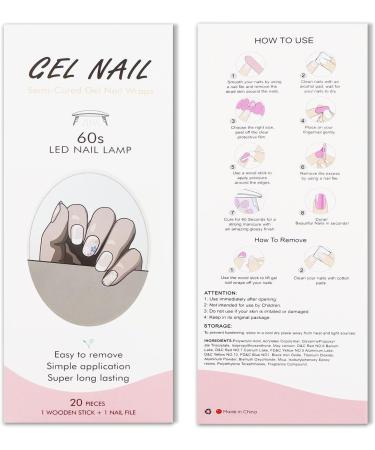 French Tip Flower Gel Nail Strips KALEFUL Semi Cured Gel Nail Stickers Nail Art Decoration Design Supplies Flower French Tip - Buy Online on GoSupps.com