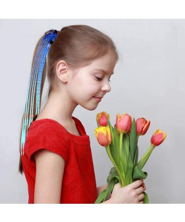 Colorful 8-Piece Hair Strands Set | 40 cm Twist Braid Extensions | Stylish Braiding Rubber Bands for Girls & Women - 4 Vibrant Colors - Buy Online on GoSupps.com
