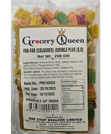 One Stop Dealers Far Far (Fryums) - A Flaky Crispy And A Bit Sweet And Salty In Taste Vibrant Snacks Either Eaten As A Snacks Or Served To Accompany A Meal (Colored Double Plus Pack of 1) Colored Double Plus 1 count (Pack of 1)