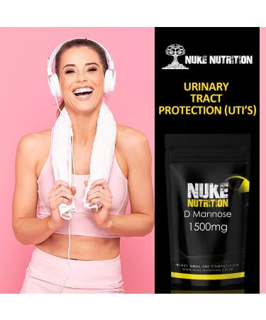Nuke Nutrition D Mannose Capsules 1500mg | 180 Capsules for UTI Relief | Natural Cranberry Pills for Cystitis Treatment | UTI Alternative to Antibiotics - Buy Online on GoSupps.com