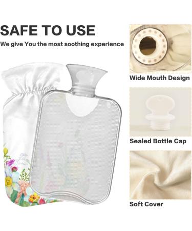 Flower & Hummingbird Hot Water Bottle 1L - BPA Free Pain Relief Bag for Headaches Neck & Shoulders - International Shipping - Buy Online on GoSupps.com