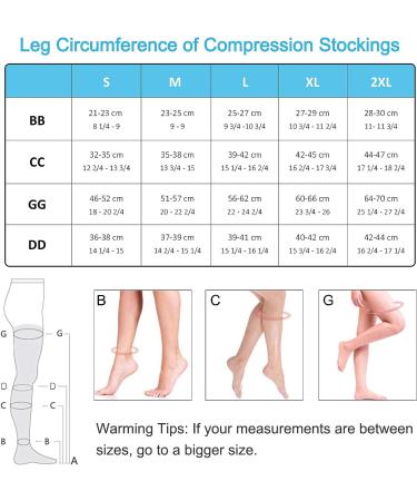 20-30 mmhg Compression Stockings Thigh High - Beige Large (1 Pair) | Open Toe Support Hose for Varicose Veins | Non-Slide Silicone Band - Buy Online on GoSupps.com