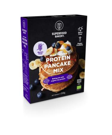 SUPERGOOD BAKERY Plant Power Vegan Protein Pancake Mix (1 x 200g) Gluten Free Pancake Mix Dairy Free Batter Mix All Natural Protein Waffle Mix Superfood Bakery Pancake Mix Makes 12 Pancakes