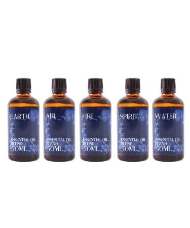 Mystic Moments | The 5 Elements Essential Oil Blend Gift Pack 5x50ml | Earth Air Fire Water & Spirit Aromatherapy Oils