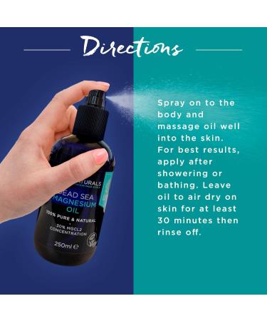 PraNaturals Pure Dead Sea Magnesium Oil Spray 250ml - Vegan & Cruelty Free - Buy Online on GoSupps.com