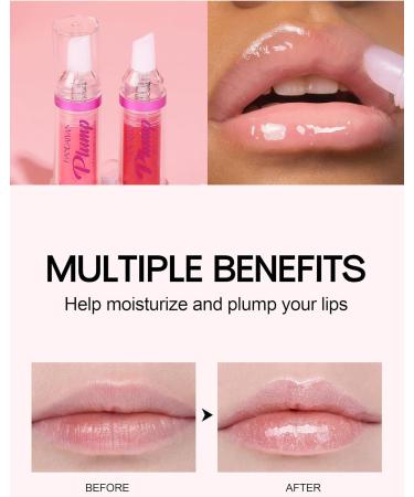 Chili Extract Plumping Lip Oil - Clear Pink Instant Plumper Gloss | Hydrating & Nourishing Tinted Lip Balm Liquid Lipstick - Day & Night Moisturizing Repair Lip Oil (02#) - Buy Online on GoSupps.com