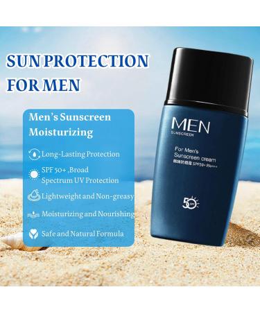 Men's Sun Cream SPF 50 PA+++ Sun Block SPF 50 Face Moisturiser Zinc Sunscreen For Men Face & Body Refreshing Sunblock Waterproof All Day Sun Cream Against UVA & UVB Travel Sun Cream For Sport - Buy Online on GoSupps.com