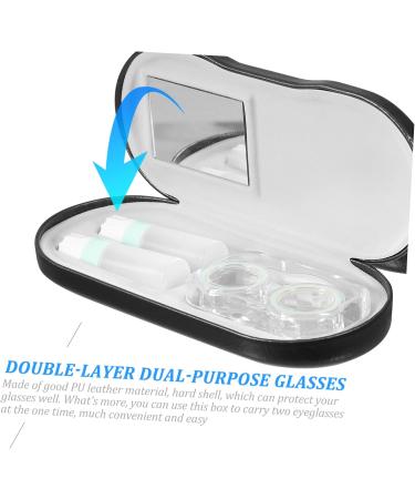 Solustrie Double-Layer Glasses Case & Contact Lens Container - Multi-Glasses Storage Box (16x7x5.5cm) - Hard & Soft Options for International Shipping - Buy Online on GoSupps.com