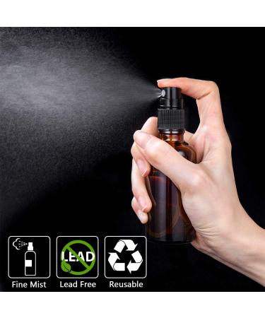 5 Pack Amber Glass Spray Bottles 50ML Empty Fine Mist Spray Bottle for Cleaning Perfume Cosmetic Sprays Black Nozzle - Buy Online on GoSupps.com