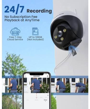 MUBVIEW 2K Security Camera Outdoor Security Cameras with 360 PZT View 2.4G WiFi Wired Home Surveillance Cameras Color Night Vision Motion Detection Siren 2 Way Talk 24/7 Works with Alexa 1 Count (Pack of 1) - Buy Online on GoSupps.com