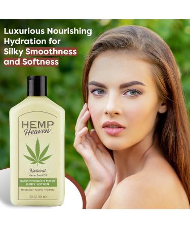 Moisturizing Body Lotion | Sweet Pineapple & Mango Scent | Natural Hemp Seed Oil | 12 oz | For Men & Women | International Shipping - Buy Online on GoSupps.com