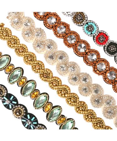 Teenitor 6pcs Rhinestone Beaded Headbands - Elastic Hair Accessories for Women & Girls | Multicolor - Buy Online on GoSupps.com