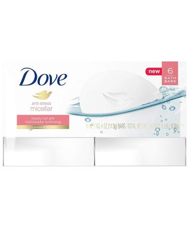 Dove Sensitive Skin Beauty Bar 6-Pack - Micellar Antistress Formula, More Moisturizing Than Soap 3.75oz Bars - Buy Online on GoSupps.com