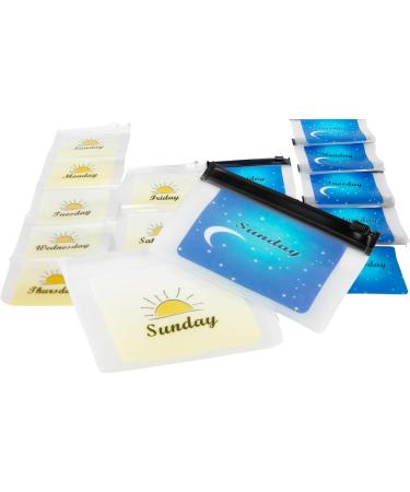 Reusable Pill Baggies | AM PM Pill Organizer with Day Labels | Travel-Friendly 4x3 Inch Medicine Pouches - Buy Online on GoSupps.com