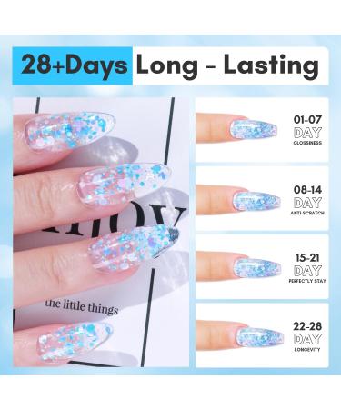 Makartt Poly Nail Gel - Blue Giltter 50ML Gel Builder for Shiny-Looking Nail Strengthener 3D Diy Hard Gel Manicures Nail Art At Home-Frozen Bluebell - Buy Online on GoSupps.com