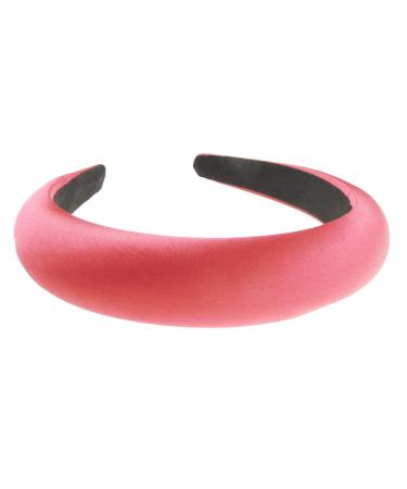 Padded Sponge Puffy Bump Thick Formal Satin Summer Fabric Headband Alice Band Women Hair Accessory Hairband Christmas Birthday Wedding Bridal Guest Bridesmaid Prom Dance Formal Occasion (Burgundy)